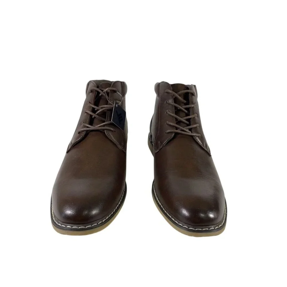 Mens London Fog Chukka Boots Brown With Memory Foam Soles $120 MSRP